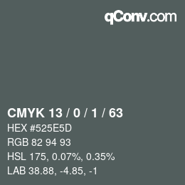 Color code: CMYK 13 / 0 / 1 / 63 | qconv.com