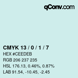 Color code: CMYK 13 / 0 / 1 / 7 | qconv.com