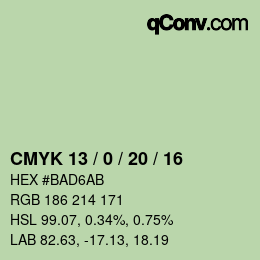 Color code: CMYK 13 / 0 / 20 / 16 | qconv.com