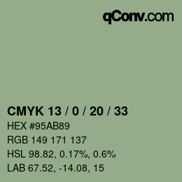 Color code: CMYK 13 / 0 / 20 / 33 | qconv.com