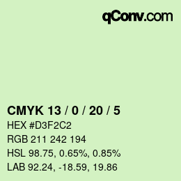 Color code: CMYK 13 / 0 / 20 / 5 | qconv.com