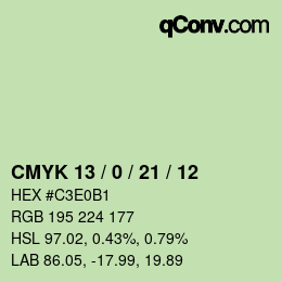 Color code: CMYK 13 / 0 / 21 / 12 | qconv.com
