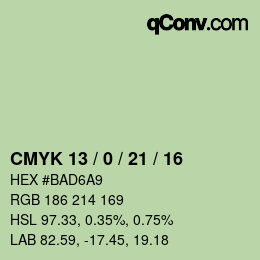 Color code: CMYK 13 / 0 / 21 / 16 | qconv.com