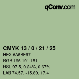 Color code: CMYK 13 / 0 / 21 / 25 | qconv.com