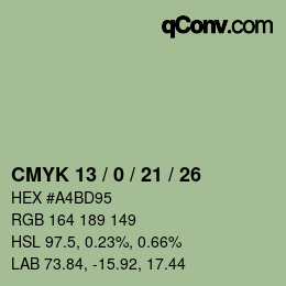 Color code: CMYK 13 / 0 / 21 / 26 | qconv.com