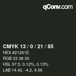 Color code: CMYK 13 / 0 / 21 / 85 | qconv.com