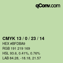 颜色代码: CMYK 13 / 0 / 23 / 14 | qconv.com
