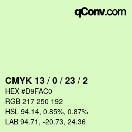 Color code: CMYK 13 / 0 / 23 / 2 | qconv.com