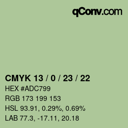 Color code: CMYK 13 / 0 / 23 / 22 | qconv.com