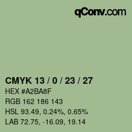 Color code: CMYK 13 / 0 / 23 / 27 | qconv.com