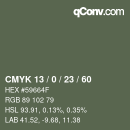 颜色代码: CMYK 13 / 0 / 23 / 60 | qconv.com