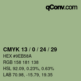 カラーコード: CMYK 13 / 0 / 24 / 29 | qconv.com