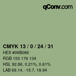 颜色代码: CMYK 13 / 0 / 24 / 31 | qconv.com