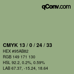 カラーコード: CMYK 13 / 0 / 24 / 33 | qconv.com