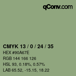 颜色代码: CMYK 13 / 0 / 24 / 35 | qconv.com