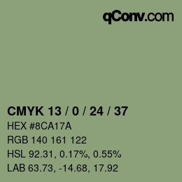 Color code: CMYK 13 / 0 / 24 / 37 | qconv.com