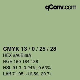 Color code: CMYK 13 / 0 / 25 / 28 | qconv.com
