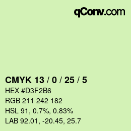 Color code: CMYK 13 / 0 / 25 / 5 | qconv.com