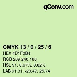 Color code: CMYK 13 / 0 / 25 / 6 | qconv.com