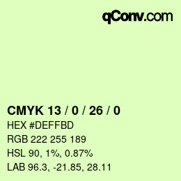 Color code: CMYK 13 / 0 / 26 / 0 | qconv.com