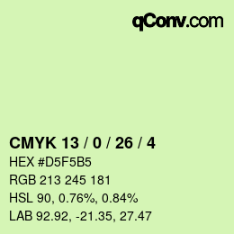 Color code: CMYK 13 / 0 / 26 / 4 | qconv.com