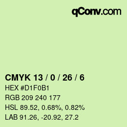 颜色代码: CMYK 13 / 0 / 26 / 6 | qconv.com