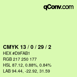 Color code: CMYK 13 / 0 / 29 / 2 | qconv.com