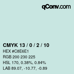 颜色代码: CMYK 13 / 0 / 2 / 10 | qconv.com