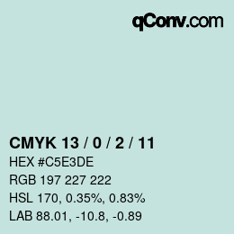 Color code: CMYK 13 / 0 / 2 / 11 | qconv.com