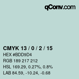 Color code: CMYK 13 / 0 / 2 / 15 | qconv.com