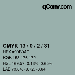 Color code: CMYK 13 / 0 / 2 / 31 | qconv.com