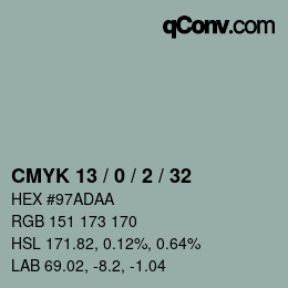 颜色代码: CMYK 13 / 0 / 2 / 32 | qconv.com