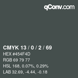 Color code: CMYK 13 / 0 / 2 / 69 | qconv.com