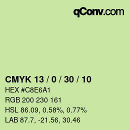 Color code: CMYK 13 / 0 / 30 / 10 | qconv.com