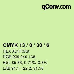 Código de color: CMYK 13 / 0 / 30 / 6 | qconv.com