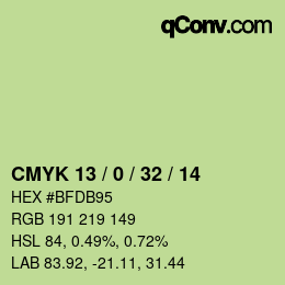 Color code: CMYK 13 / 0 / 32 / 14 | qconv.com