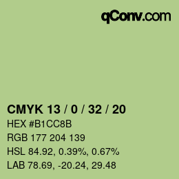 Color code: CMYK 13 / 0 / 32 / 20 | qconv.com