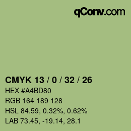 Color code: CMYK 13 / 0 / 32 / 26 | qconv.com