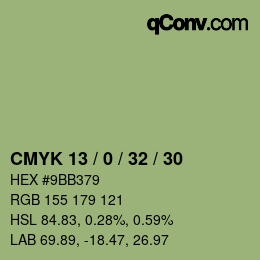 Color code: CMYK 13 / 0 / 32 / 30 | qconv.com