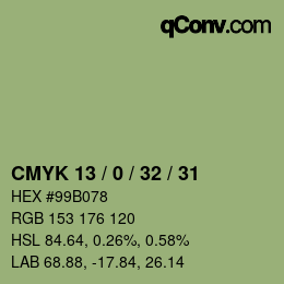 カラーコード: CMYK 13 / 0 / 32 / 31 | qconv.com