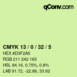 Color code: CMYK 13 / 0 / 32 / 5 | qconv.com