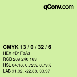 カラーコード: CMYK 13 / 0 / 32 / 6 | qconv.com
