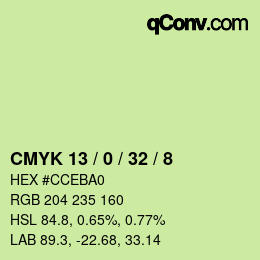 Color code: CMYK 13 / 0 / 32 / 8 | qconv.com