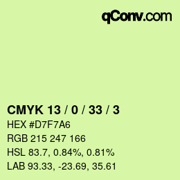 Color code: CMYK 13 / 0 / 33 / 3 | qconv.com