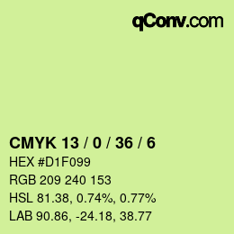 Color code: CMYK 13 / 0 / 36 / 6 | qconv.com