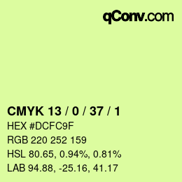 カラーコード: CMYK 13 / 0 / 37 / 1 | qconv.com