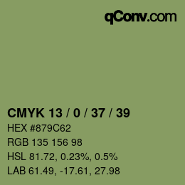Color code: CMYK 13 / 0 / 37 / 39 | qconv.com