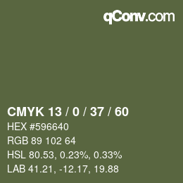 颜色代码: CMYK 13 / 0 / 37 / 60 | qconv.com