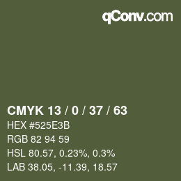 カラーコード: CMYK 13 / 0 / 37 / 63 | qconv.com