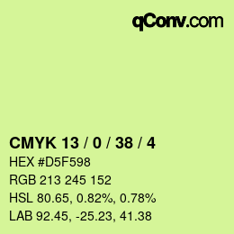 Color code: CMYK 13 / 0 / 38 / 4 | qconv.com